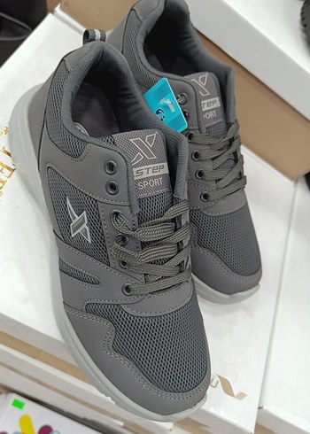 Gri Erkek Spor Ayakkabı Velcro Detaylı - Görsel 4