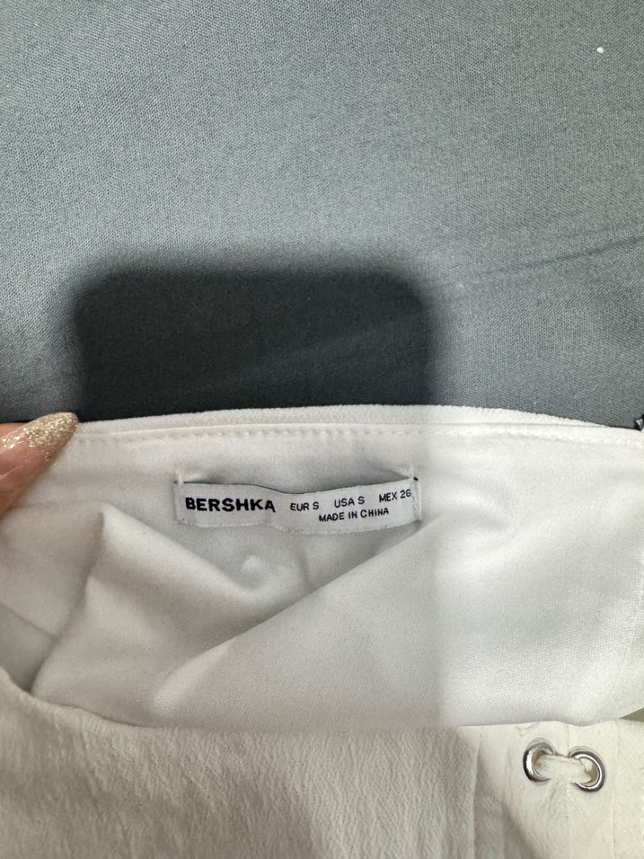 Beyaz Kemerli Keten Bustiyer - Görsel 5