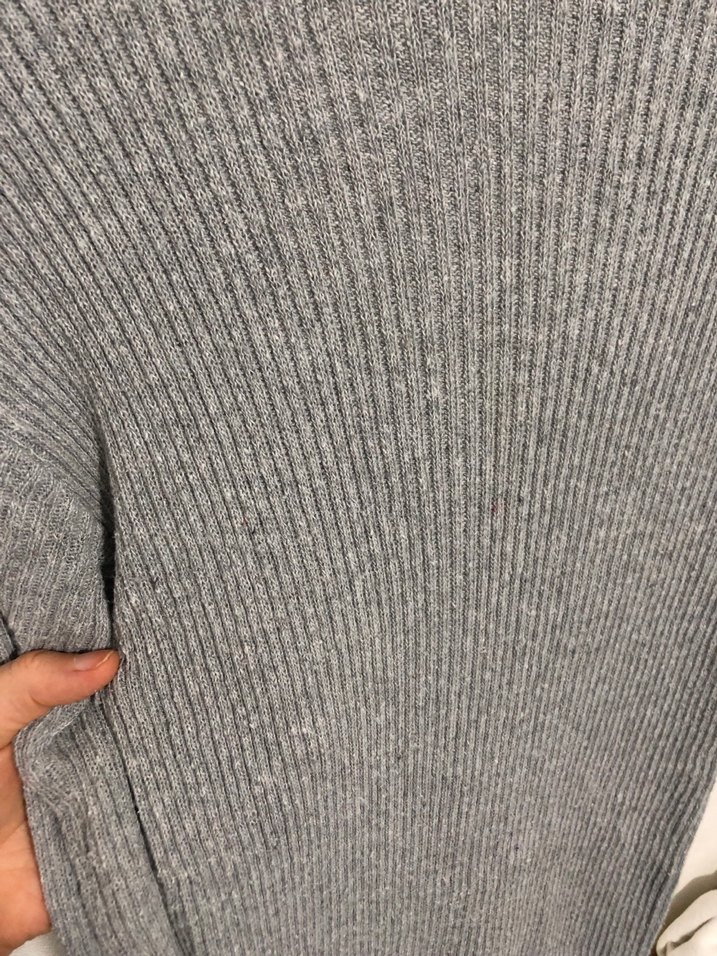 Gri Triko Midi Boğazlı Kadın Elbise - Görsel 2