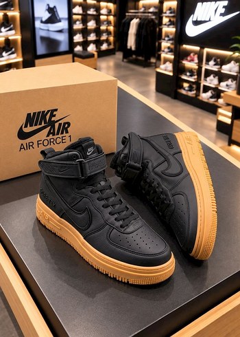 Nike Air Force 1 Siyah Deri Sneaker