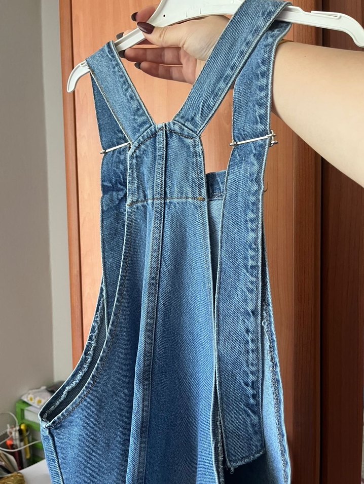 Mavi Denim Kısa Kadın Tulum - Görsel 2