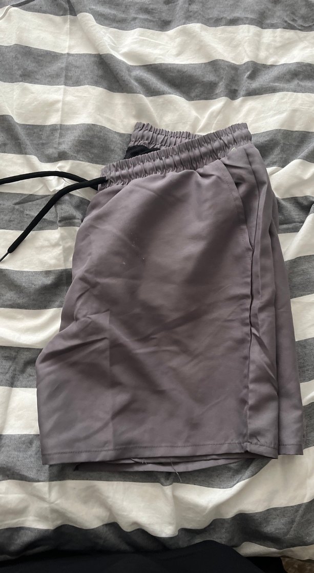 Gri Erkek Midi Şort, Bol Kesim, Pilili - Görsel 2