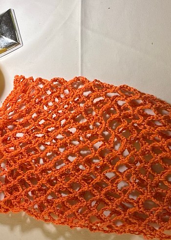 Turuncu Örgü file market Kadın Çanta - Görsel 2