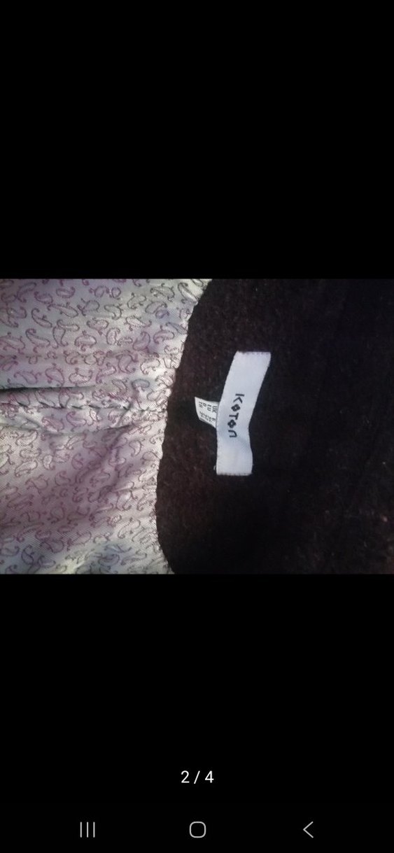 Düğmeli Uzun Mor Kaban - Görsel 4