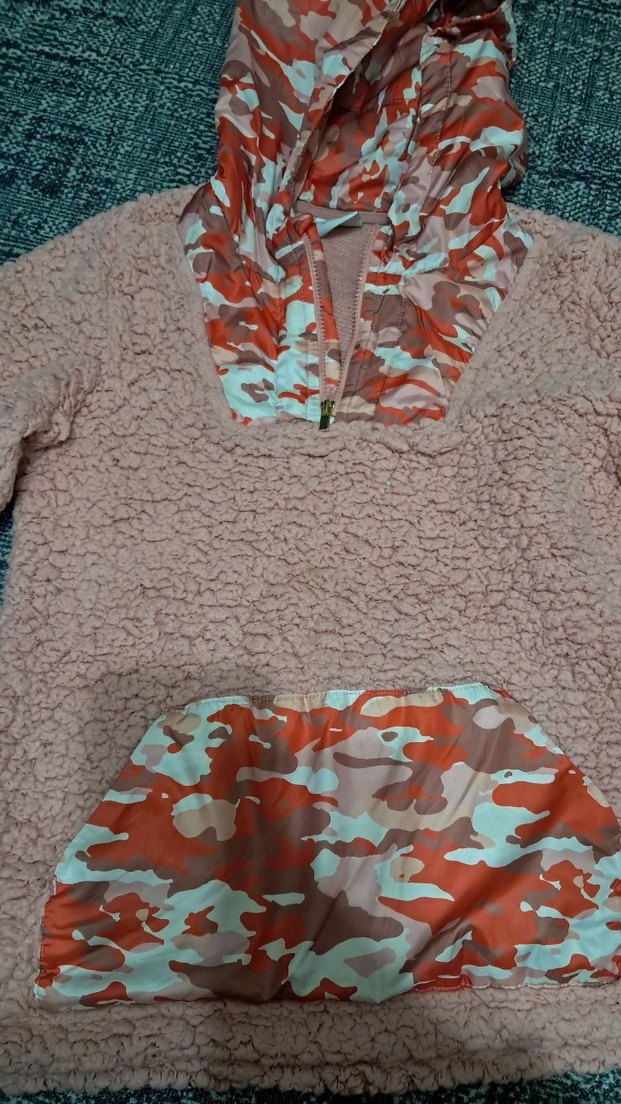 Pembe Kamuflaj Detaylı  Peluş Sweat - Görsel 2