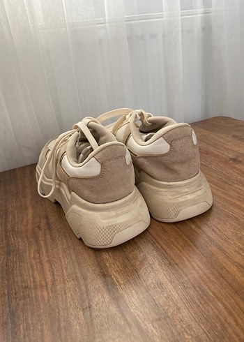 Kadın Beyaz Platform Topuklu Spor Ayakkabı - Görsel 3