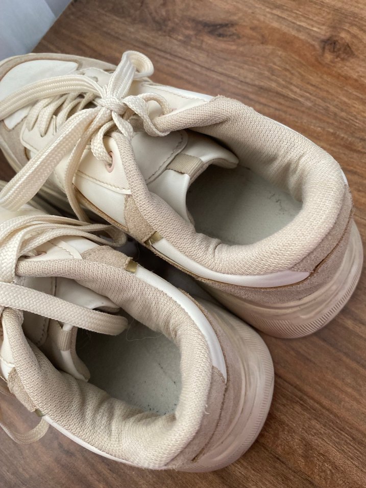 Kadın Beyaz Platform Topuklu Spor Ayakkabı - Görsel 4