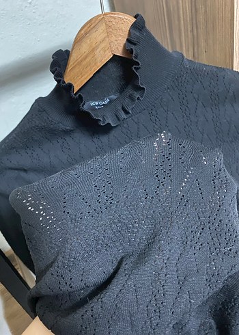 Siyah Yüksek Yaka Kadın Triko Kazak - Görsel 4