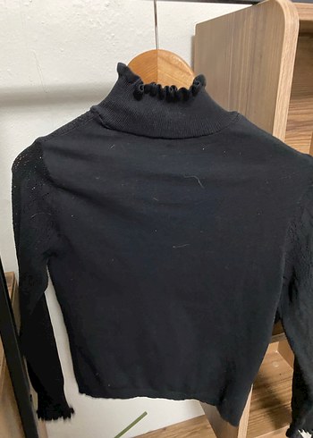 Siyah Yüksek Yaka Kadın Triko Kazak - Görsel 6
