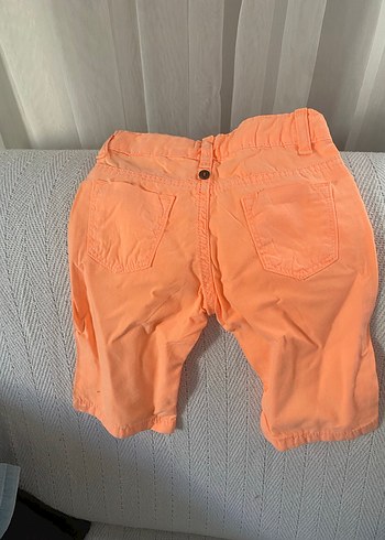 Düğmeli Parlak Turuncu kız Şort - Görsel 2