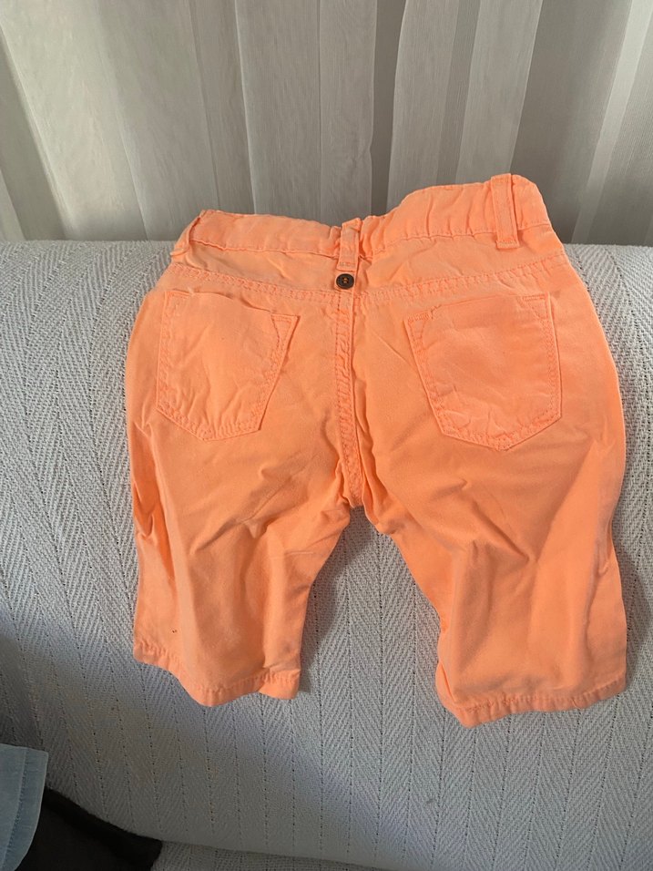 Düğmeli Parlak Turuncu kız Şort - Görsel 2