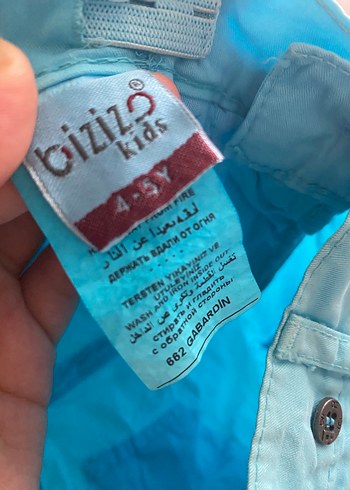 Düğmeli Kız Çocuk Pastel Mavi Denim Şort - Görsel 2