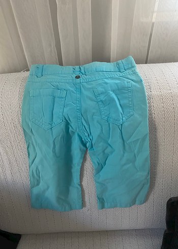 Düğmeli Kız Çocuk Pastel Mavi Denim Şort - Görsel 3