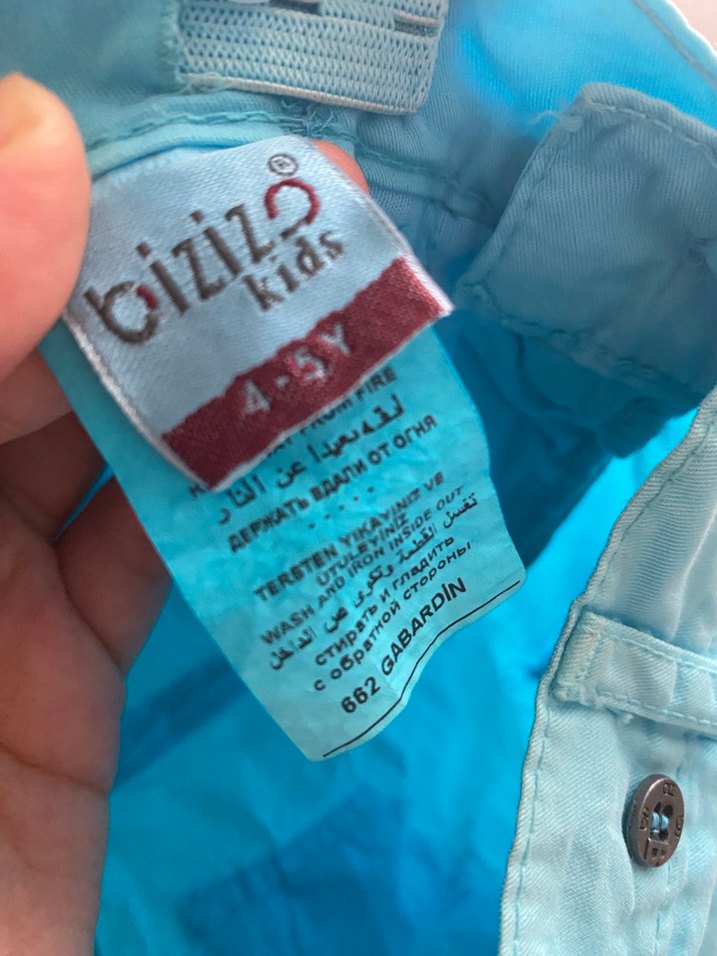 Düğmeli Kız Çocuk Pastel Mavi Denim Şort - Görsel 2