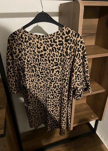 Kahverengi Leopar Desenli Kadın Bluz - Görsel 3