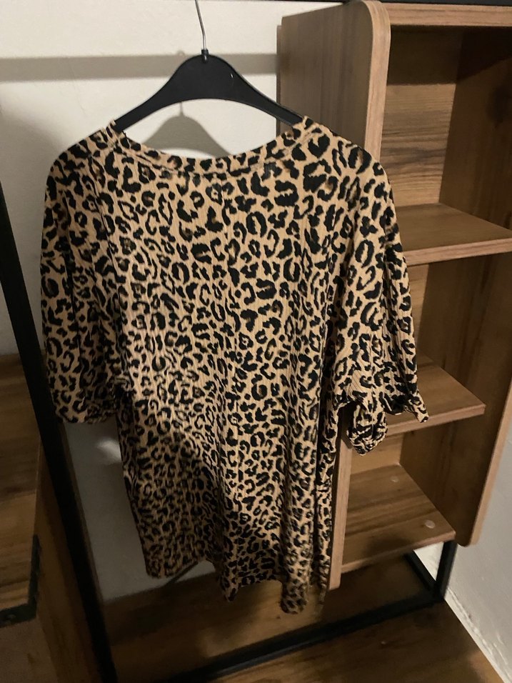 Kahverengi Leopar Desenli Kadın Bluz - Görsel 3