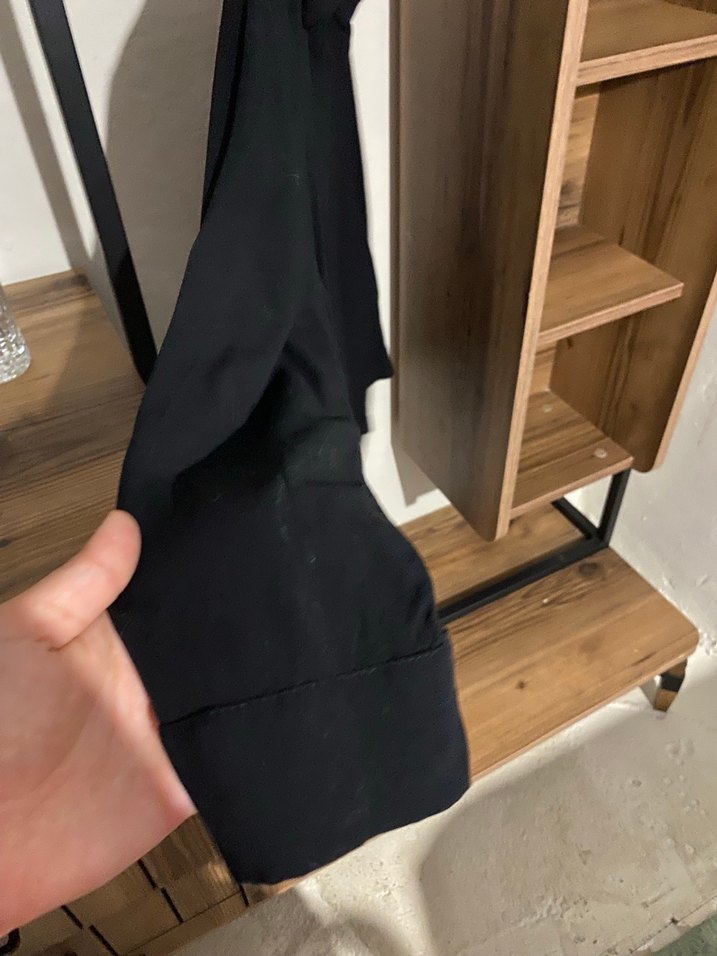 Siyah Keten Kadın Gömlek - Uzun Kollu, Salaş - Görsel 3