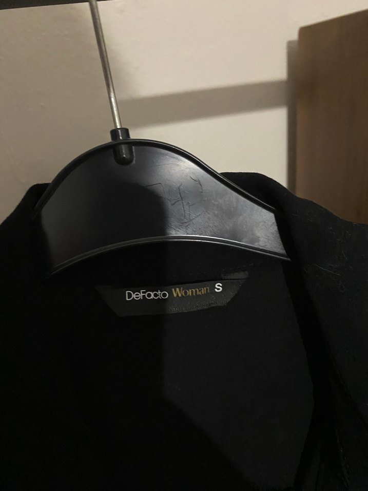 Siyah Keten Kadın Gömlek - Uzun Kollu, Salaş - Görsel 2