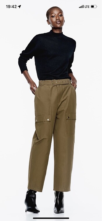 Zara kemerli kargo pantolon