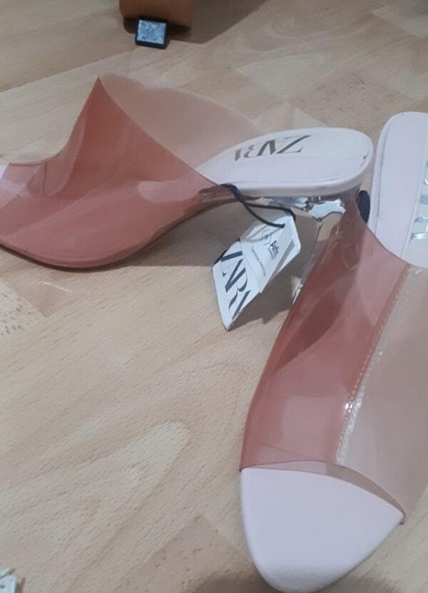 Zara Pembe vinil terlik - Görsel 2