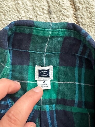 3 yaş yeşil ekose gömlek - Görsel 2