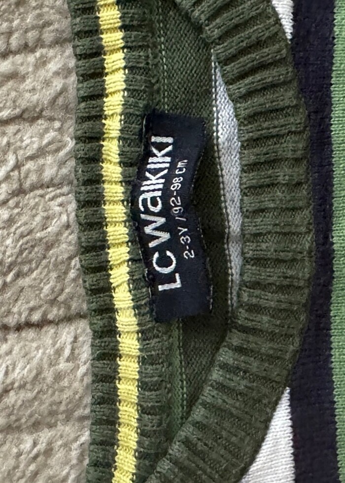 LCW yeşil çizgili 2-3 yaş kazak - Görsel 2