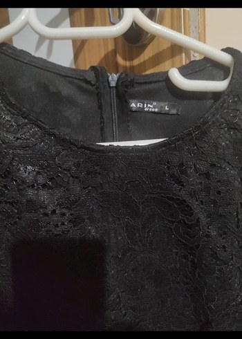 Siyah Dantel Uzun Kollu Uzun Elbise - Görsel 3