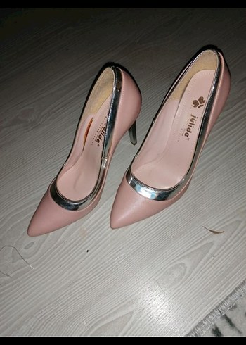 Pembe gumus seritli Stiletto Topuklu Kadın Ayakkabı - Görsel 2