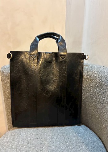 ZARA Deri Shopper Bag - Görsel 7