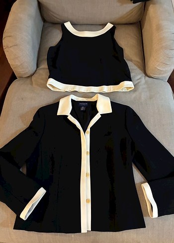 ANN TAYLOR krep ceket bluz takım - Görsel 5