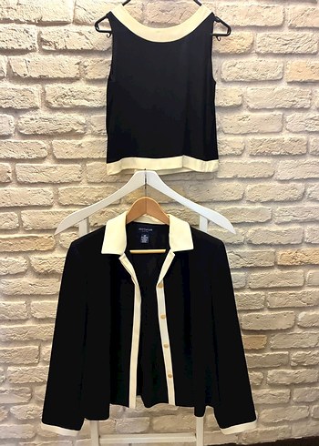 ANN TAYLOR krep ceket bluz takım - Görsel 2