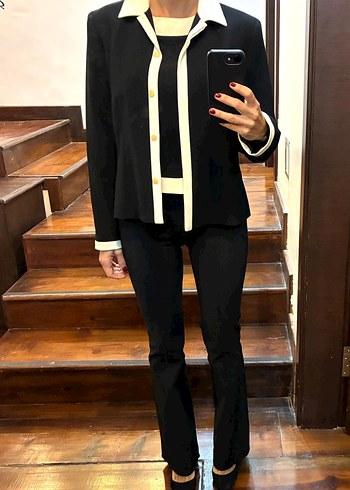 ANN TAYLOR krep ceket bluz takım - Görsel 7