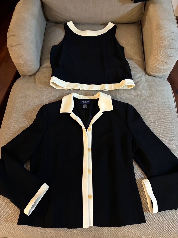 ANN TAYLOR krep ceket bluz takım - Görsel 5