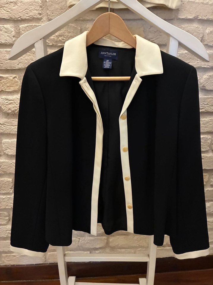 ANN TAYLOR krep ceket bluz takım - Görsel 3