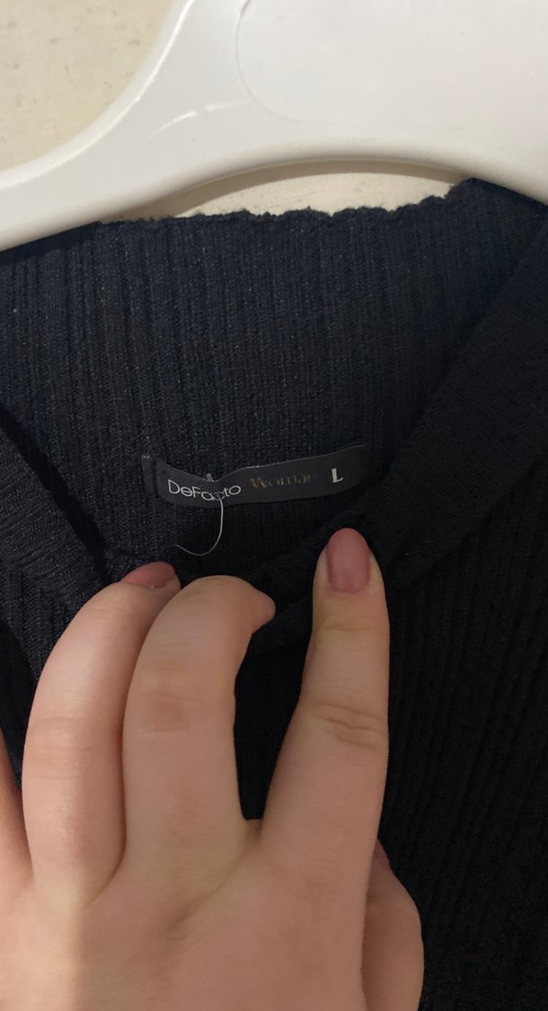 Siyah Uzun Kollu Triko Uzun Elbise - Görsel 2