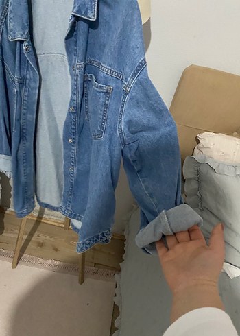 Gevşek Kesim Mavi Denim Ceket - Görsel 2