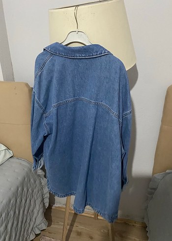Gevşek Kesim Mavi Denim Ceket - Görsel 4