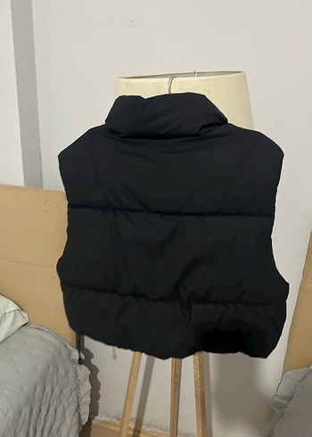 Siyah Kemerli Mini Kadın Yelek - Görsel 3