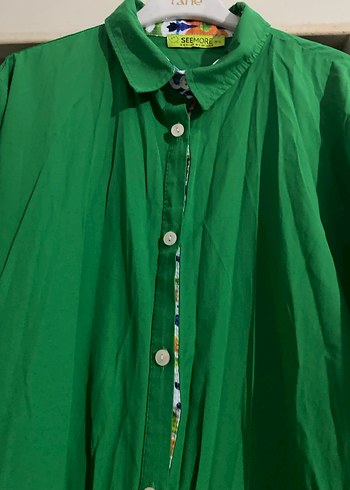 Uzun Yeşil Bohem Kadın gömlek - Görsel 4