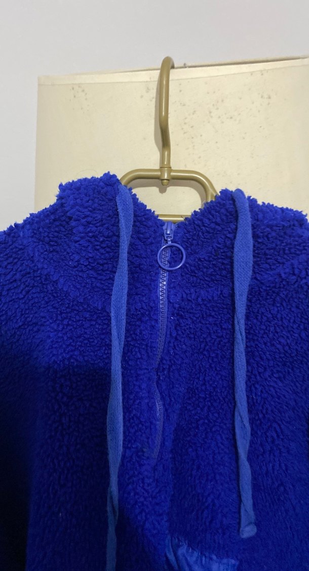 Kadın Mavi Sıcak Tutucu Fermuarlı Ceket - Görsel 3