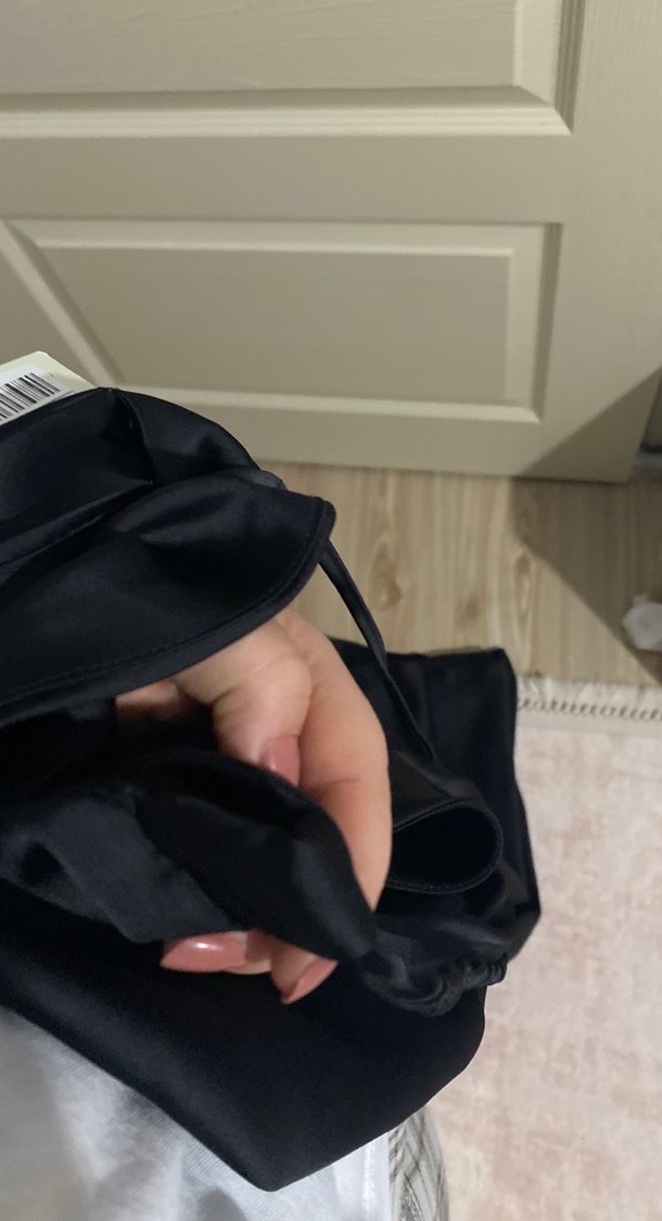 Siyah Uzun Drapeli Kadın Elbise - Görsel 4