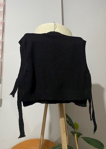 Siyah Örgü Kadın Süveter - Görsel 3