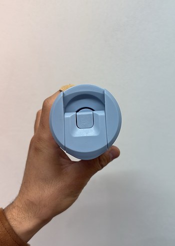 Pastel Mavi Çocuk Termos Bardak - Görsel 3