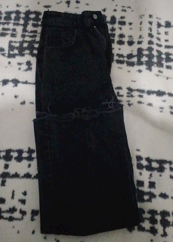 Kadın Siyah bol kot pantolon - Görsel 2