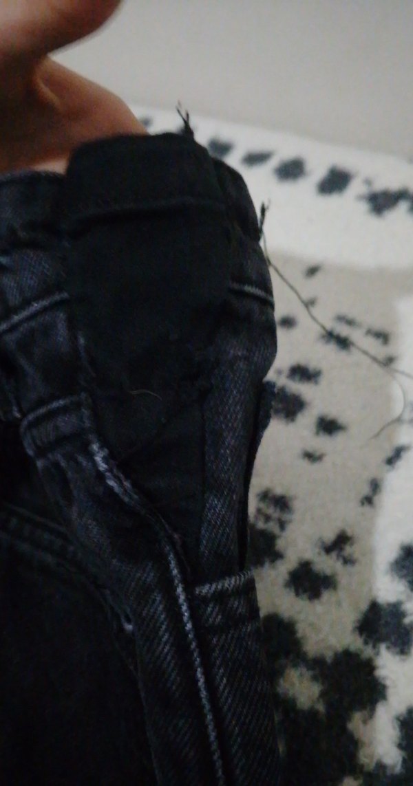 Kadın Siyah bol kot pantolon - Görsel 4