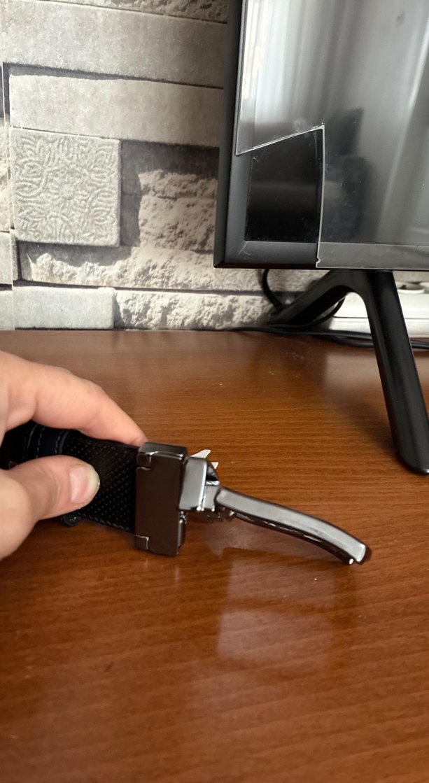 Erkek Siyah Deri Kemer - Görsel 5