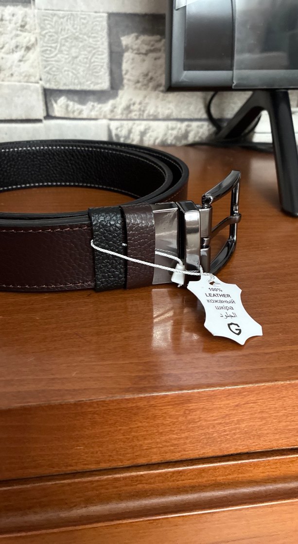 Koyu  Deri Erkek Kemer - Görsel 5