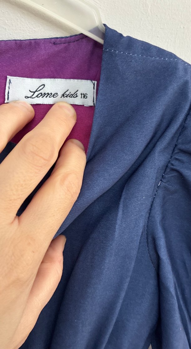 Renk Geçişli Kız Çocuk Elbisesi, Fırfırlı, Uzun Kollu - Görsel 4