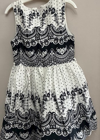 Kız Çocuk Nakışlı Dantel Detaylı Elbise - Görsel 5