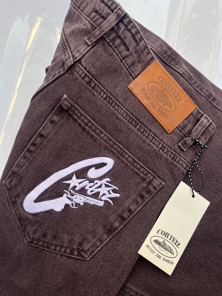 Corteız Baggy kahve Jean - Görsel 3